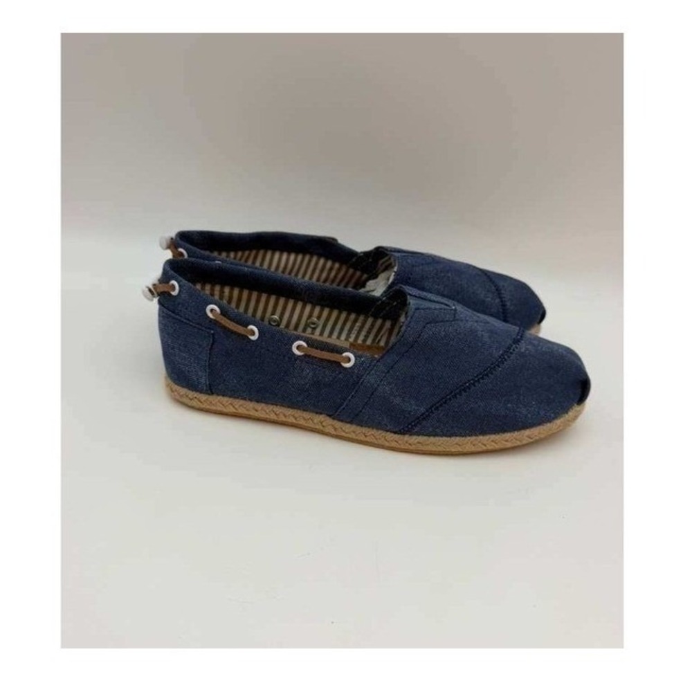Slip-On Canvas Espadrille Shoes Lightweight‎ Flat Women - Blue - Size 41 US 10.5